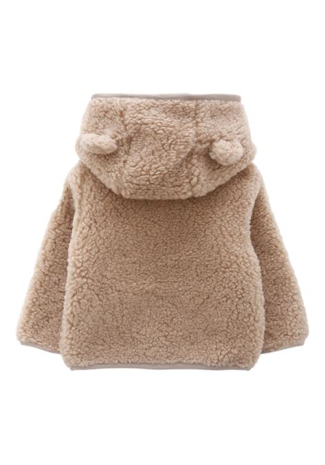 Felpa Con Zip e Cappuccio In Pile Effetto Teddy Beige MONCLER ENFANT | 951-8G00001 89A3X239